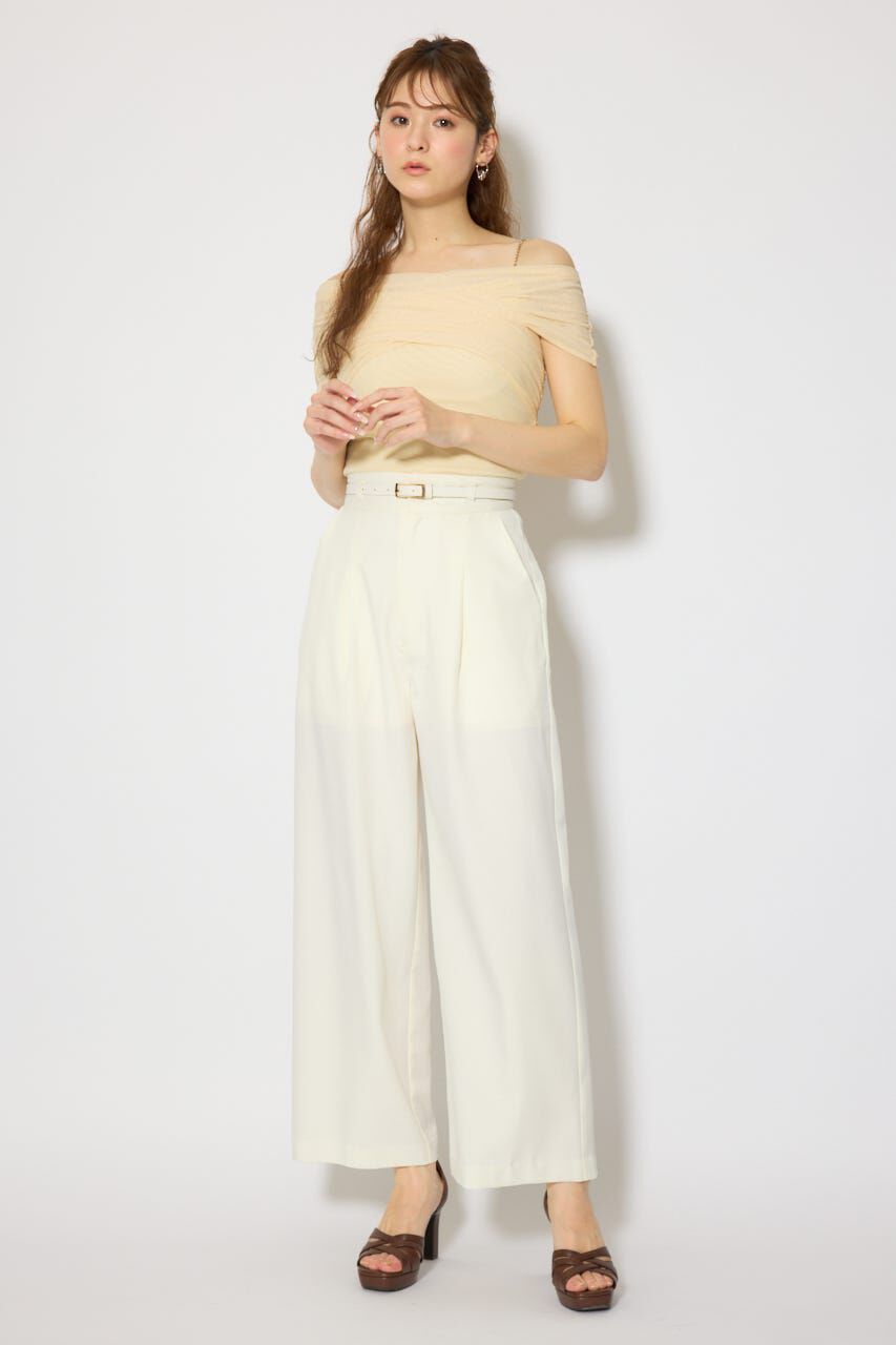 rienda「フロントクロスチュールカットトップス」|Tシャツ・カットソー|