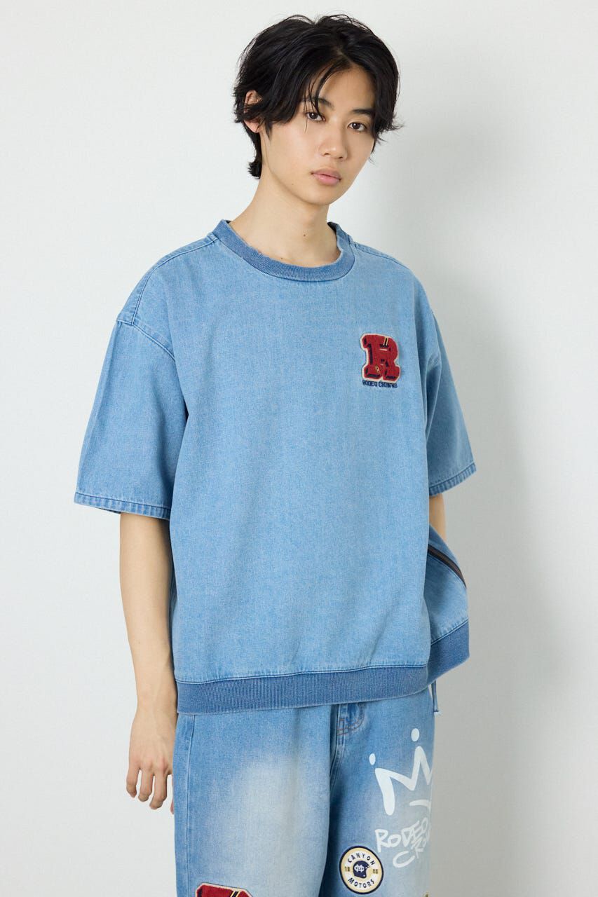 RODEO CROWNS「バラエティーデニムトップス」|Tシャツ・カットソー|L/BLU1