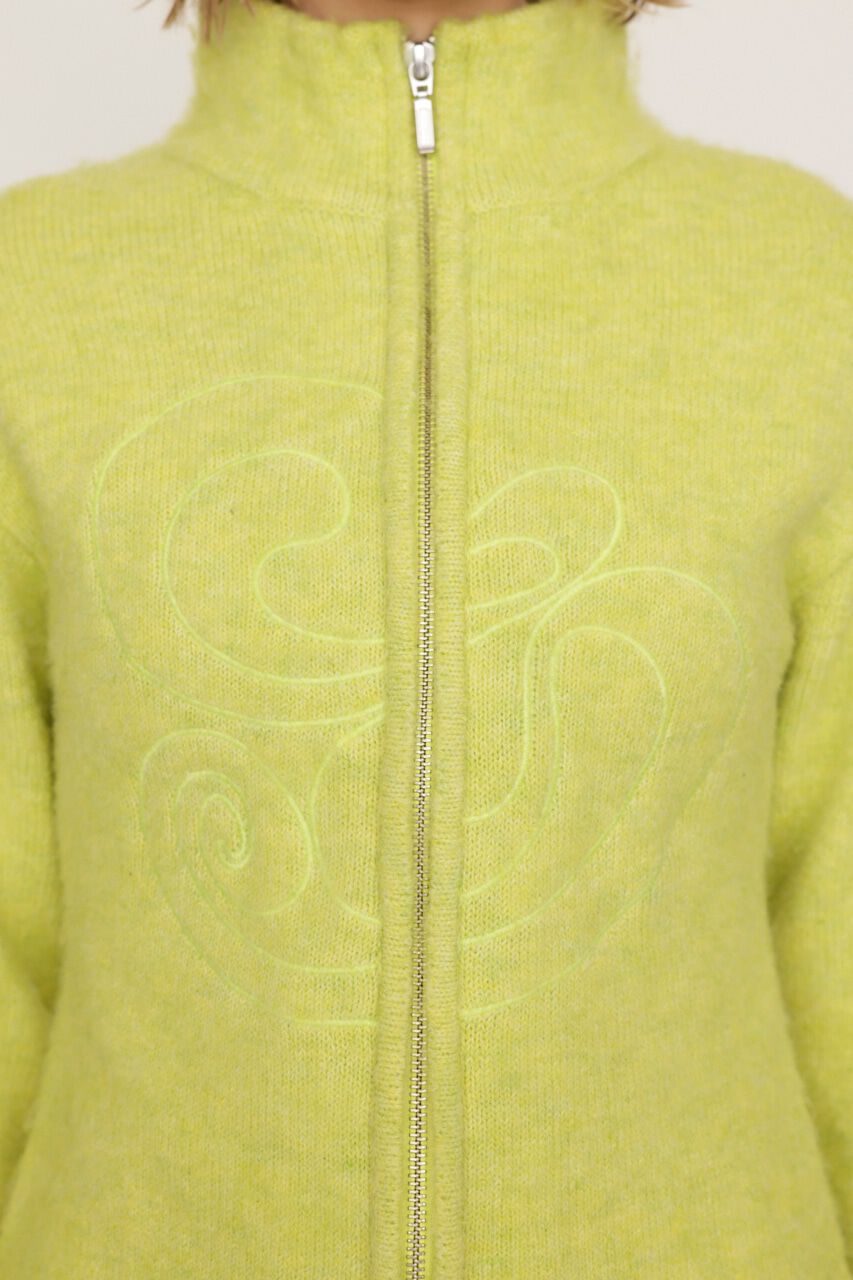 SLY「EMBROIDERY ZIP UP トップス」|ニット・セーター|