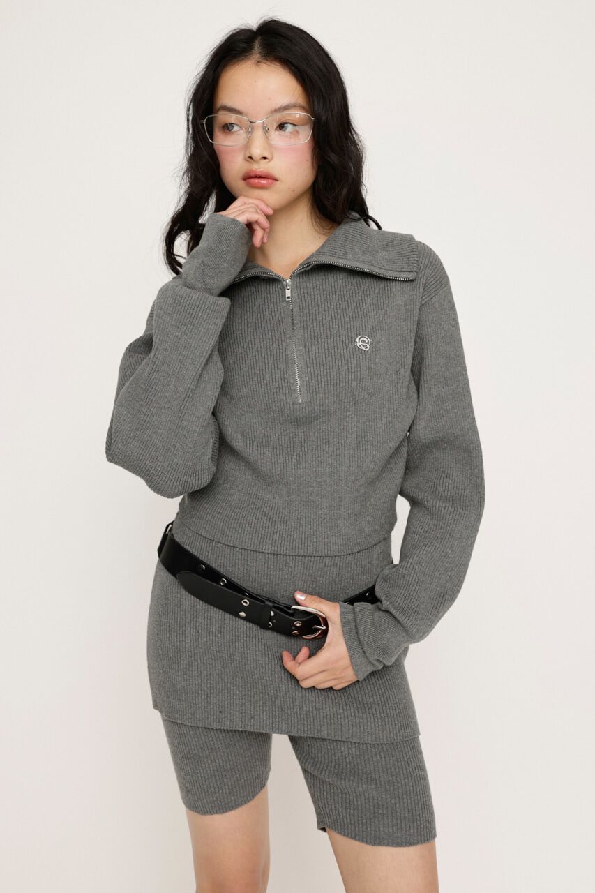SLY「FRONT ZIP KNIT トップス」|ニット・セーター|
