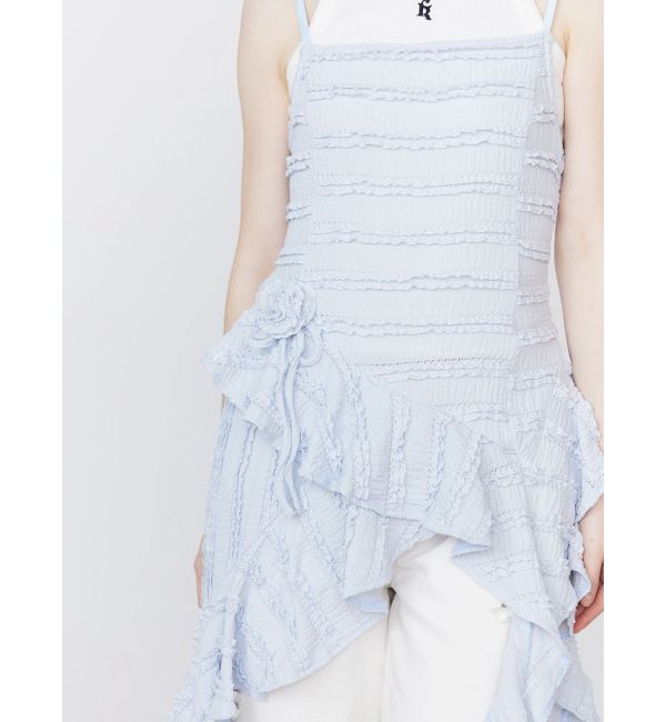 CALNAMUR「ROSE ASYMMETRIC HEM LONG OP/ローズアシンメトリーヘムロングワンピース」|ワンピース|
