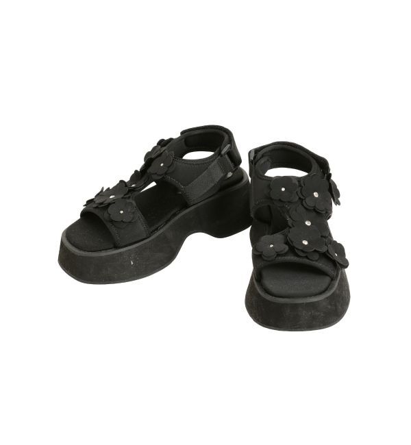CALNAMUR「3D FLOWER SPORTS SANDALS/3Dフラワースポーツサンダル」|その他|ブラック