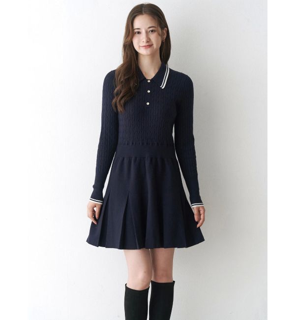 CALNAMUR「ニットプリーツワンピース」|ワンピース|