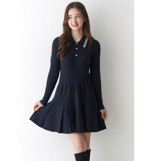 CALNAMUR「ニットプリーツワンピース」|ワンピース|