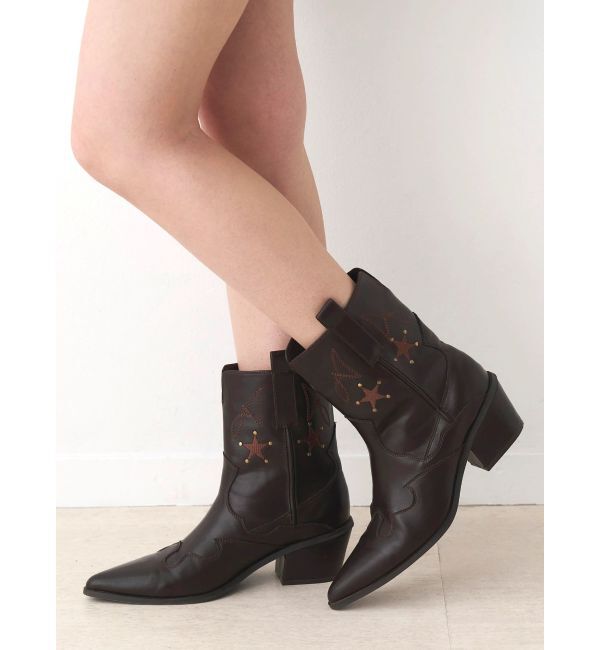 CALNAMUR「ショートウエスタンブーツ」|ショートブーツ|