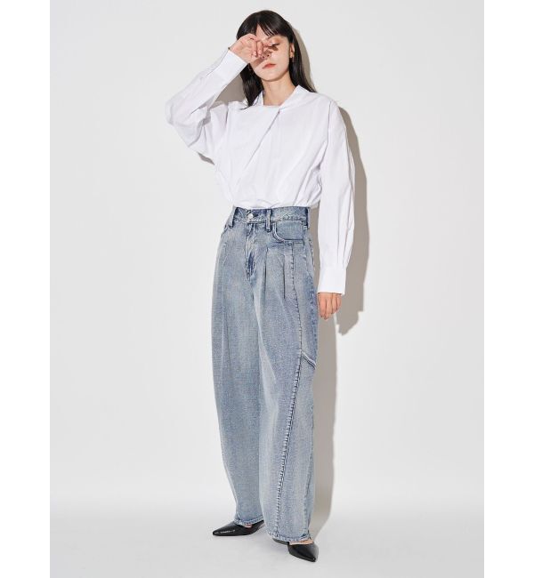 ELENDEEK「PANEL TUK DENIM WIDE PT」|デニム|