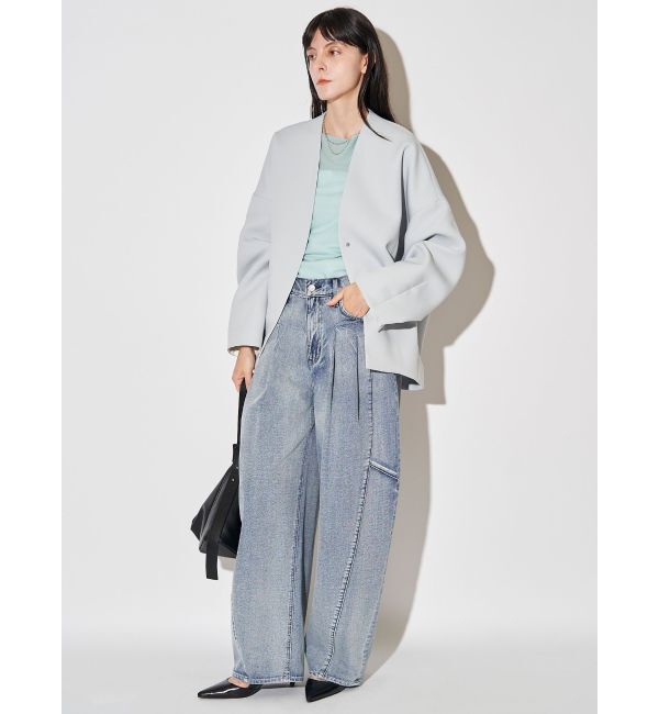 ELENDEEK「PANEL TUK DENIM WIDE PT」|デニム|