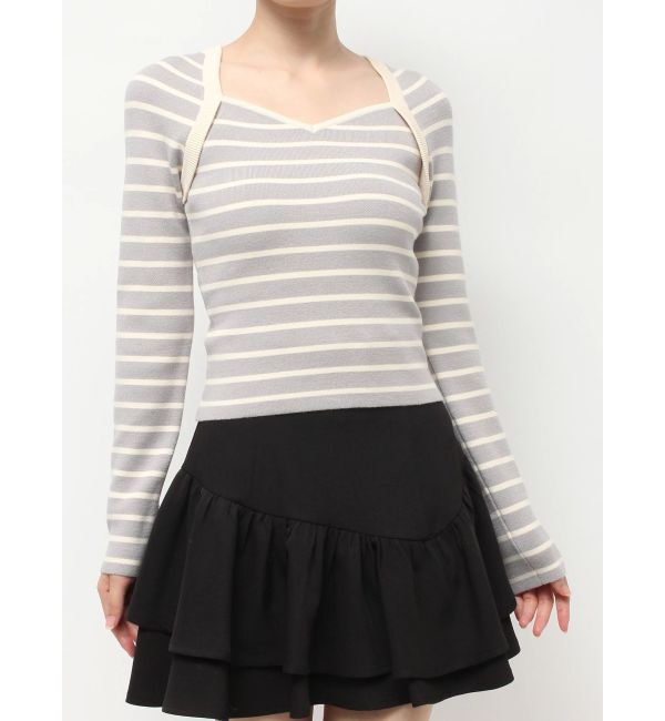 RESEXXY「ハートネックラグランニットトップス」|ニット・セーター|