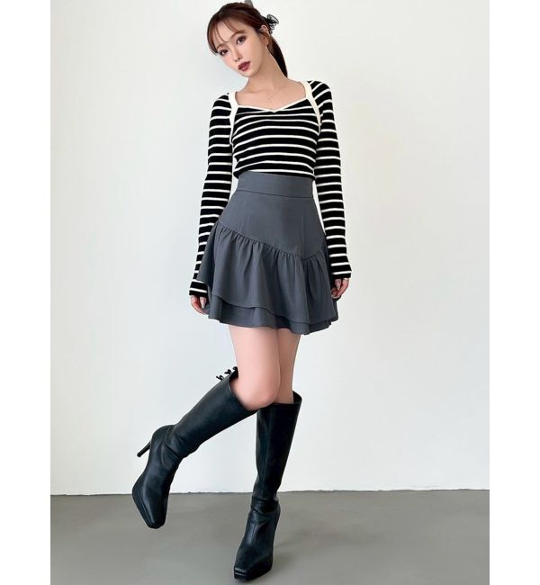 RESEXXY「ハートネックラグランニットトップス」|ニット・セーター|