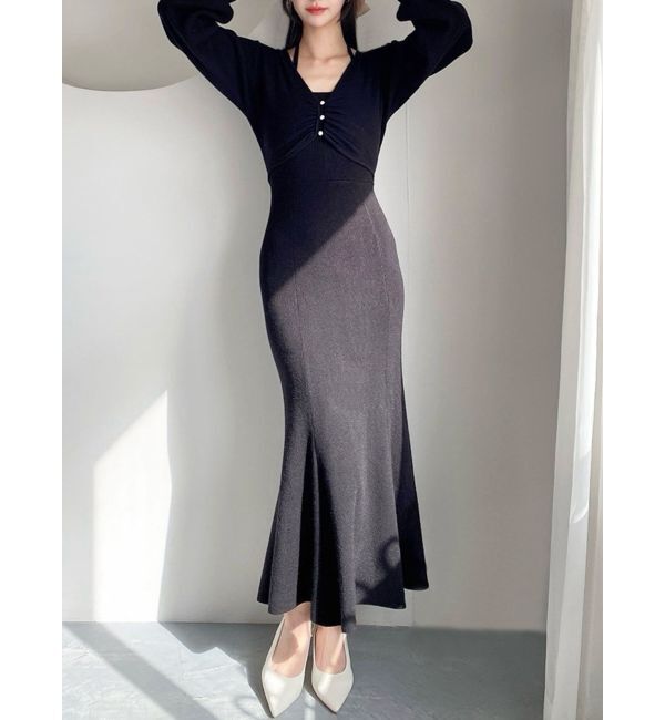 RESEXXY「レイヤードマーメイドニットワンピース」|ワンピース|