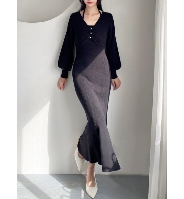 RESEXXY「レイヤードマーメイドニットワンピース」|ワンピース|