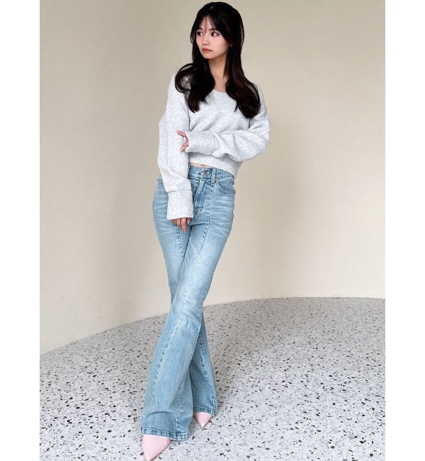 RESEXXY「Vネッククロップドニットプルオーバー」|ニット・セーター|