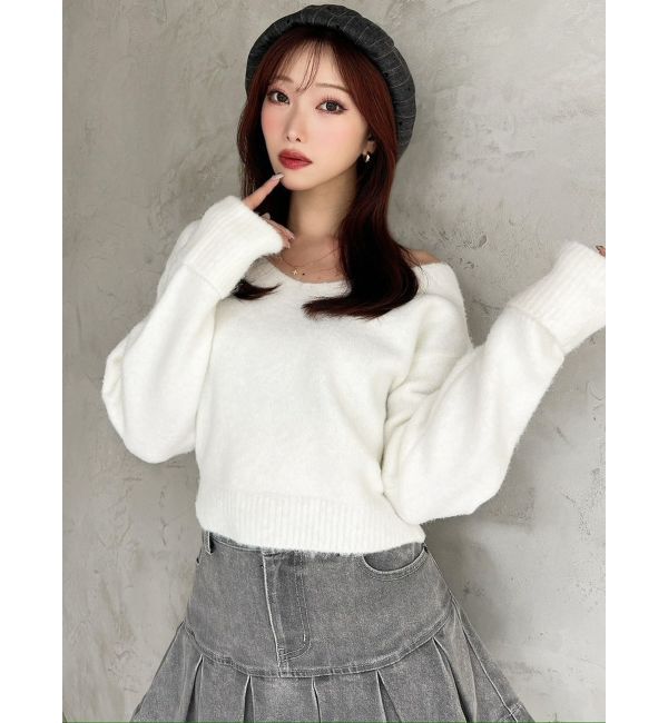 RESEXXY「Vネッククロップドニットプルオーバー」|ニット・セーター|