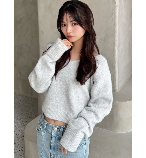 RESEXXY「Vネッククロップドニットプルオーバー」|ニット・セーター|