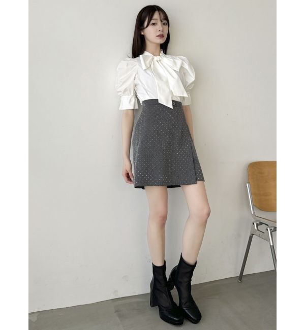 dazzlin「ペプラムタックボウタイブラウス」|シャツ・ブラウス|