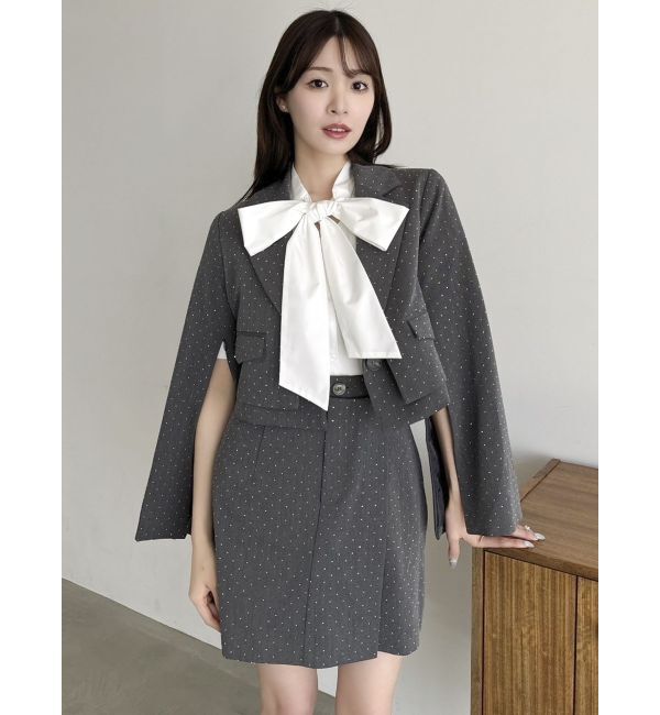 dazzlin「ペプラムタックボウタイブラウス」|シャツ・ブラウス|