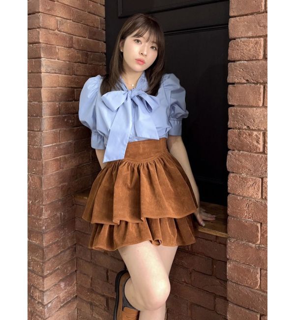 dazzlin「ペプラムタックボウタイブラウス」|シャツ・ブラウス|