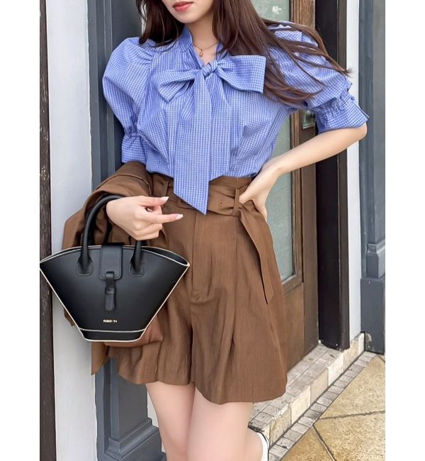 dazzlin「ペプラムタックボウタイブラウス」|シャツ・ブラウス|