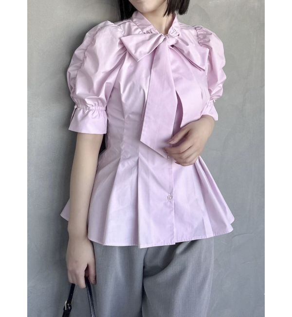 dazzlin「ペプラムタックボウタイブラウス」|シャツ・ブラウス|