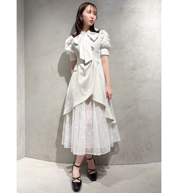 dazzlin「ペプラムタックボウタイブラウス」|シャツ・ブラウス|