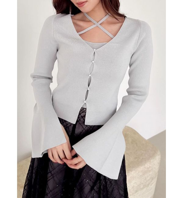 dazzlin「【追加生産分/20周年記念復刻！】カーデタイトトップス」|ニット・セーター|