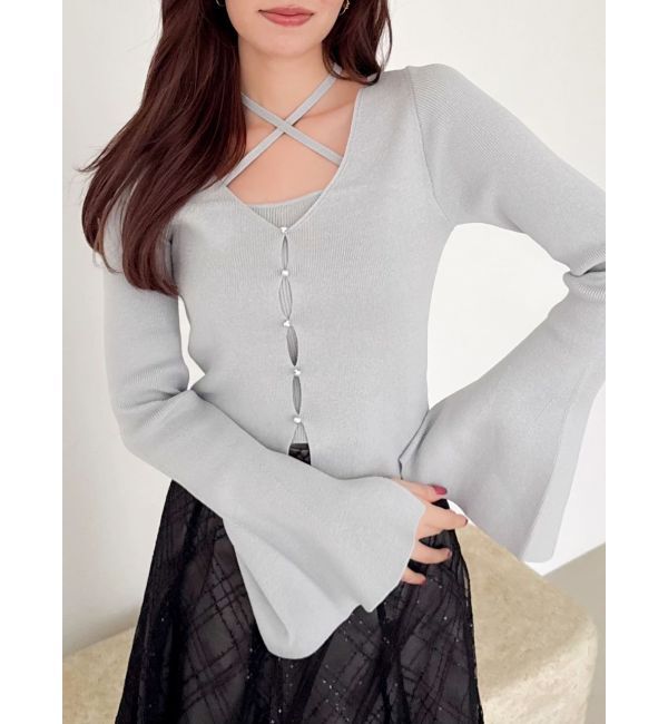 dazzlin「【追加生産分/20周年記念復刻！】カーデタイトトップス」|ニット・セーター|