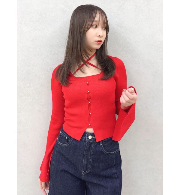 dazzlin「【追加生産分/20周年記念復刻！】カーデタイトトップス」|ニット・セーター|