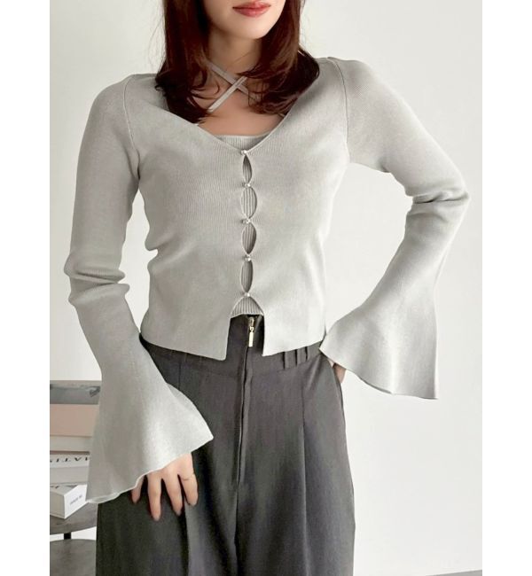 dazzlin「【追加生産分/20周年記念復刻！】カーデタイトトップス」|ニット・セーター|