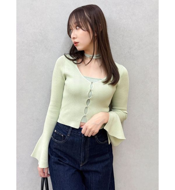 dazzlin「【追加生産分/20周年記念復刻！】カーデタイトトップス」|ニット・セーター|