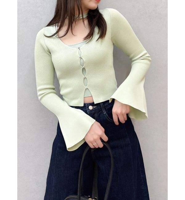 dazzlin「【追加生産分/20周年記念復刻！】カーデタイトトップス」|ニット・セーター|