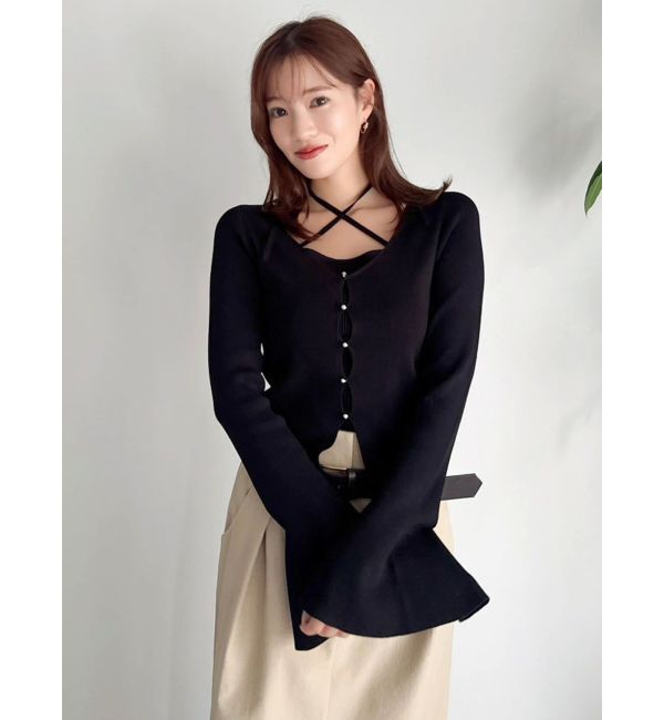 dazzlin「【追加生産分/20周年記念復刻！】カーデタイトトップス」|ニット・セーター|