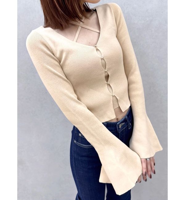 dazzlin「【追加生産分/20周年記念復刻！】カーデタイトトップス」|ニット・セーター|オレンジ