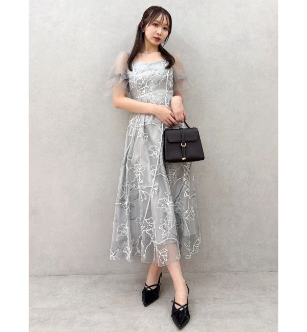 dazzlin「2WAYチュールスリーブドレス」|ドレス|ライトグレー