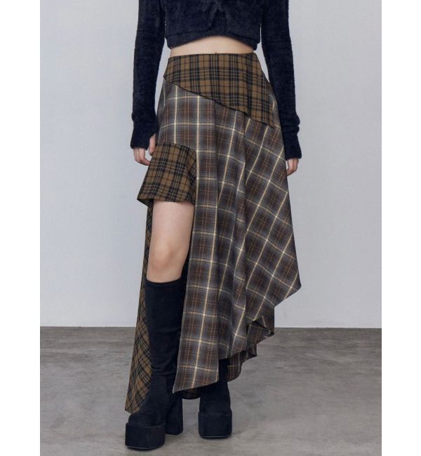 EMODA「アシンメトリードッキングスカート」|スカート|カーキ