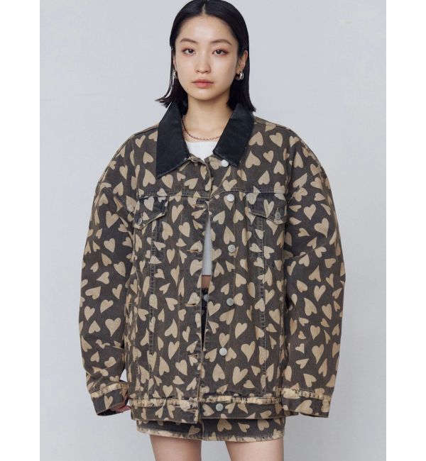 EMODA「ワイドオーバーデニムブルゾン」|ブルゾン・スタジャン|ベージュ