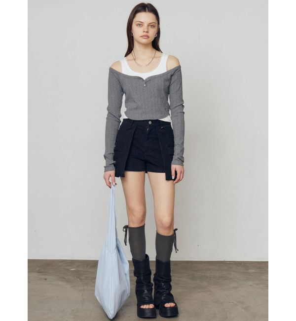 EMODA「レイヤードボックススカートパンツ」|スカート|