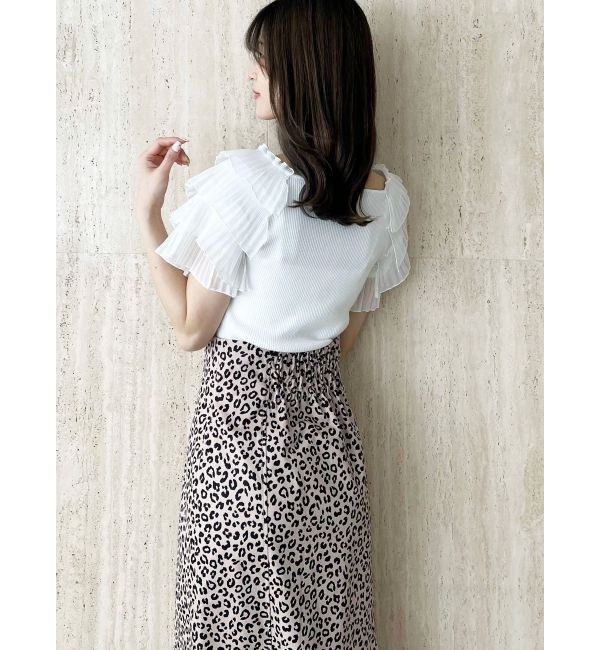 MERCURYDUO「異素材ティアードスリーブニット」|ニット・セーター|