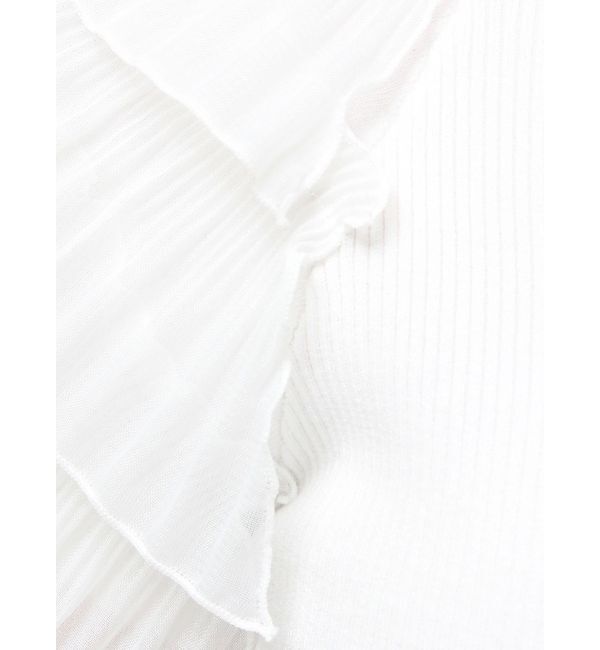 MERCURYDUO「異素材ティアードスリーブニット」|ニット・セーター|