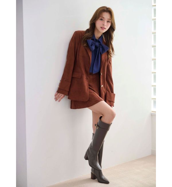 MERCURYDUO「配色ステッチビッグリボンセットシャツ」|シャツ・ブラウス|