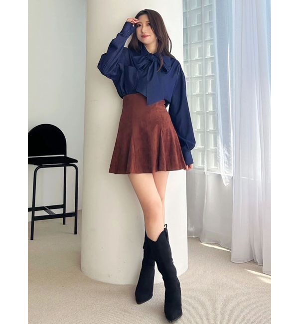 MERCURYDUO「配色ステッチビッグリボンセットシャツ」|シャツ・ブラウス|