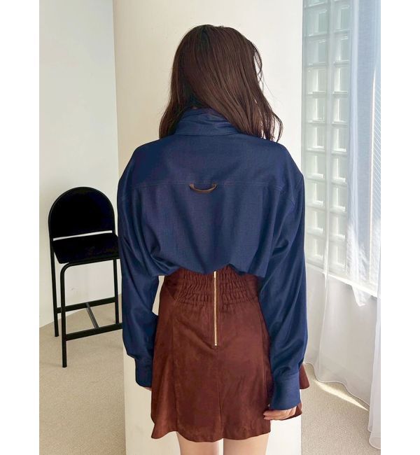 MERCURYDUO「配色ステッチビッグリボンセットシャツ」|シャツ・ブラウス|