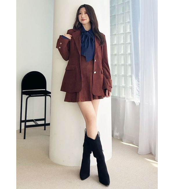 MERCURYDUO「配色ステッチビッグリボンセットシャツ」|シャツ・ブラウス|