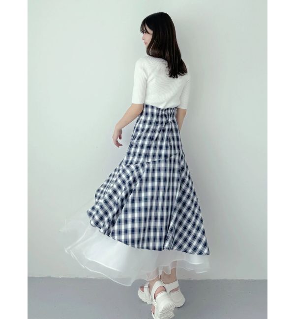 MERCURYDUO「異素材使いティアードスカート」|スカート|