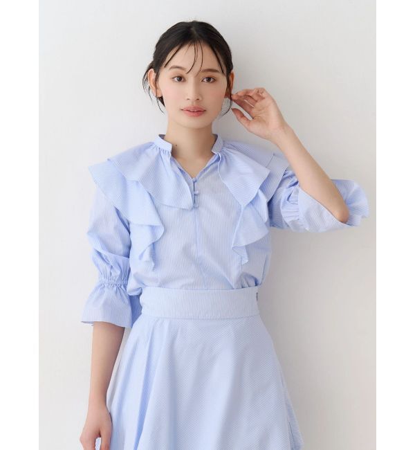 MERCURYDUO「【セットアップ着用可】ラッフルシャツブラウス」|シャツ・ブラウス|