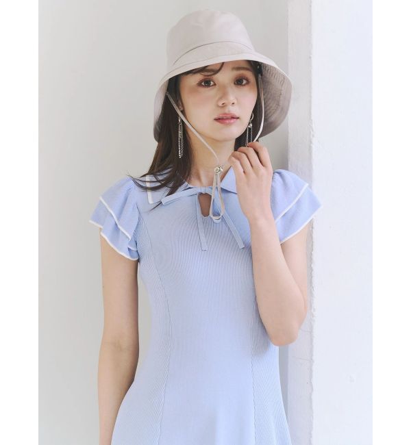 MERCURYDUO「ポロ衿ラッフルニットワンピース」|ワンピース|