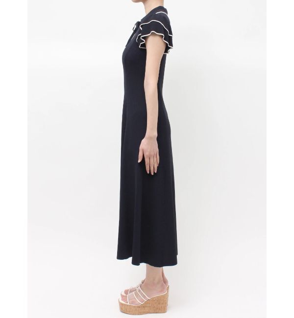 MERCURYDUO「ポロ衿ラッフルニットワンピース」|ワンピース|