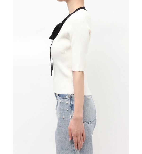 MERCURYDUO「バイカラーボウタイニット」|ニット・セーター|