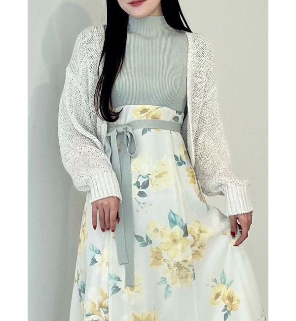 MERCURYDUO「透かし編みラメ混ボレロカーディガン」|カーディガン|オフホワイト