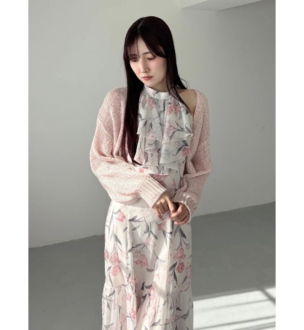 MERCURYDUO「透かし編みラメ混ボレロカーディガン」|カーディガン|