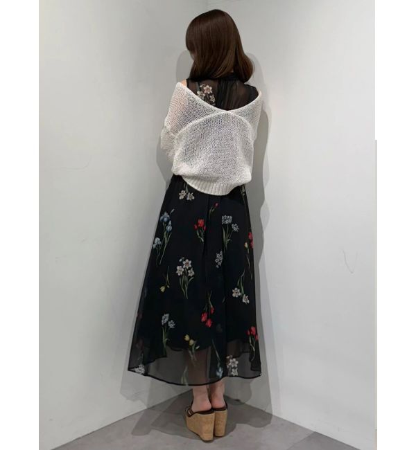 MERCURYDUO「透かし編みラメ混ボレロカーディガン」|カーディガン|